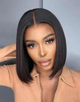 Glueless Clear HD Lace Straight Short Bob Human Hair Wigs Brazilian 13X4 Lace Front Bob Wigs