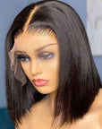 Glueless Invisible Crystal HD Lace Straight Short 13x4 5x5 Lace Front Bob Wig Human Hair Wig