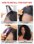 4B 4C Mongolian Afro Kinky Curly Thin V Part Wig Without Leave Out (Must TRY)