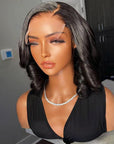 5X5 Crystal Lace Bob Wig Short Romance Curl Human Hair Lace Closure Wigs