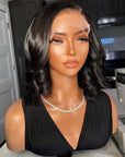 5X5 Crystal Lace Bob Wig Short Romance Curl Human Hair Lace Closure Wigs