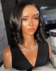 5X5 Crystal Lace Bob Wig Short Romance Curl Human Hair Lace Closure Wigs