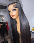 5X5 HD Lace Straight Lace Closure Wig 180% Brazilian Human Hair Wig