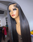5X5 HD Lace Straight Lace Closure Wig 180% Brazilian Human Hair Wig