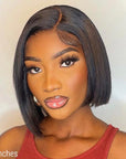 Glueless Asymmetric Side Part 4x4 Closure Bob Wig 100% Human Hair