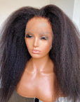 360 Full Lace Frontal Wig Kinky Straight Lace Front Human Hair Wigs Can Do Half Up Half Down