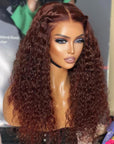 Burgundy Color Curly 13x4 Lace Front Wig Glueless HD Lace 4x4 Lace Human Hair Wig