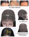 Crystal Lace 5x5 Glueless Lace Deep Curly Human Hair Closure Wigs (Install In 5 Mintues)