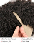 4B 4C Mongolian Afro Kinky Curly Thin V Part Wig Without Leave Out (Must TRY)