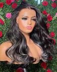 Highlight Black and Blonde #613 Color Body Wave 5x5 Lace Closure Wig Crystal Lace 4X4 Lace Human Hair Wig