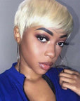 613 Blonde Short Pixie Cut Lace Frontal Wigs