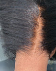 4C Kinky Edge Glueless Invisible Crystal HD Lace Kinky Straight 13x4 Lace Front Bob Wig Yaki Straight Human Hair Wig