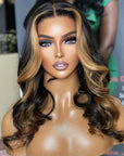 Loose Wave 13x4 Balayage Honey Blonde Lace Front Wig Glueless Human Hair Wigs