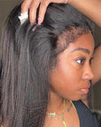 Straight Full Lace Wig With 4C Hairline Edge Human Hair Wigs Preplucked Hairline