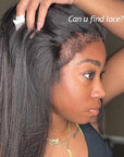 Crystal HD Lace 4C Kinky Edge Baby Hairline Straight 4x4 Lace Wig Glueless Human Hair Wig