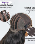 Breathable Cap Loose Body Wave 7x5 HD Lace Mid Part Long Wig 100% Human Hair