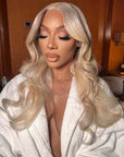 Blonde Highlight Wavy 13x4 Lace Front Wig Glueless HD Lace Human Hair Wig