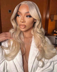 Blonde Highlight Wavy 13x4 Lace Front Wig Glueless HD Lace Human Hair Wig