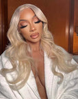 Blonde Highlight Wavy 13x4 Lace Front Wig Glueless HD Lace Human Hair Wig