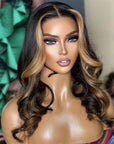 Loose Wave 13x4 Balayage Honey Blonde Lace Front Wig Glueless Human Hair Wigs