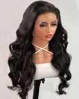 Body Wave Full Lace Wig With 4C Hairline Edge Brazilian Human Hair Wigs