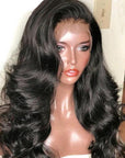Body Wave Full Lace Wig With 4C Hairline Edge Brazilian Human Hair Wigs