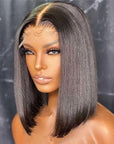 Blunt Cut Bob Wig 4x4 Transparent HD Lace Closure Wigs With Baby Hair