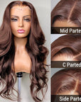 Charming Brown Layered Cut Loose Wave 5x5 Closure Lace Glueless Wig 100% Human Hair