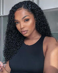 Crystal Lace 4x4 UNDETECTABLE HD Lace Malaysian Curly Human Hair Closure Wigs