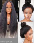 Crystal Lace Kinky Straight 13x4 Lace Frontal Human Hair Wigs 4X4 HD Lace Closure Wigs
