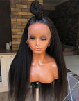 Crystal Lace Kinky Straight 13x4 Lace Frontal Human Hair Wigs 4X4 HD Lace Closure Wigs