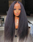 Crystal Lace Kinky Straight 13x4 Lace Frontal Human Hair Wigs 4X4 HD Lace Closure Wigs
