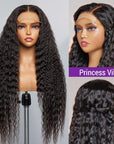 Boho-Chic | Flowy Bohemian Curly 5×5 Closure Lace Glueless Mid Part Long Wig 100% Human Hair