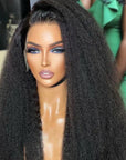 Natural Kinky Straight 5x5 Closure / 13x4 Frontal HD Lace Long Wig 100% Human Hair