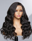 Realistic Kinky Body Wave 13x4 Frontal Lace Side Part Long Wig 100% Human Hair