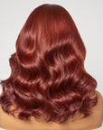 Limited Design | Copper Red Loose Body Wave 13x4 Frontal Lace C Part Long Wig 100% Human Hair