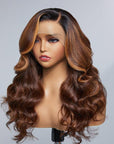 Limited Design | Blonde Highlight Loose Body Wave 13x4 Frontal HD Lace Long Left Side part Wig 100% Human Hair