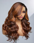 Limited Design | Blonde Highlight Loose Body Wave 13x4 Frontal HD Lace Long Left Side part Wig 100% Human Hair