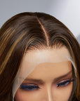 Limited Design | Bertha Highlight Loose Wave 13X4 Frontal Lace Mid Part Short Wig 100% Human Hair
