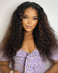 Gorgeous Blonde Highlights Loose Water Wave 13x4 Frontal HD Lace Free Part Long Wig 100% Human Hair
