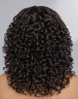 Casual Bouncy Curly 4x4 Closure Lace Glueless Mid Part Short Wig 100% Human Hair