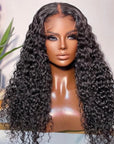 Deep Wave 5×5 Closure HD Lace Glueless Mid Part Long Wig 100% Human Hair