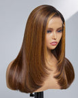 Limited Design | Saletta Sparkle Galaxy Layered Cut Glueless 5X5 Closure Undetectable HD Lace Wig Pre-bleached 100% Human Hair