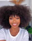 Throw On & Go Jerry Curly No Lace Glueless Short Wig With Bangs 100% Human Hair