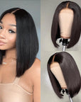 Beginner Friendly Glueless Silky Blunt Cut 4x4 Closure Bob Wig 100% Human Hair | Upgraded 2.0