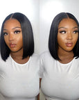 Pre-bleached Glueless Middle Part Wide T Lace Bob Wig 100% Human Hair | Easy & Daily