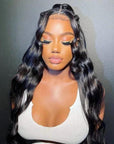 Body Wave Full Lace Wig With 4C Hairline Edge Brazilian Human Hair Wigs