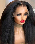 Crystal Lace Kinky Straight 13x4 Lace Frontal Human Hair Wigs 4X4 HD Lace Closure Wigs
