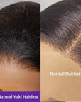Natural Hairline Yaki Straight 13x4 Frontal Undetectable HD Lace Long Wig 100% Human Hair