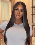 Silky Straight Glueless 5x5 Closure Undetectable HD Lace Long Wig 100% Human Hair